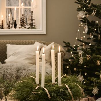 Set Of Four Numbered One To Four White Advent Candles, 2 of 3
