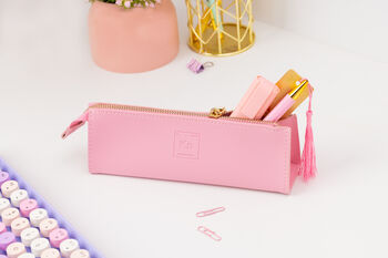 Pink Pencil/Make Up Case With Gold Zip, 5 of 6