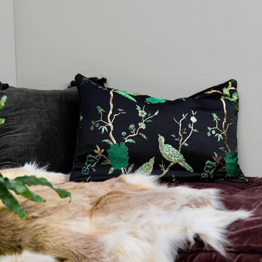 Green Oriental Jacquard Cushion