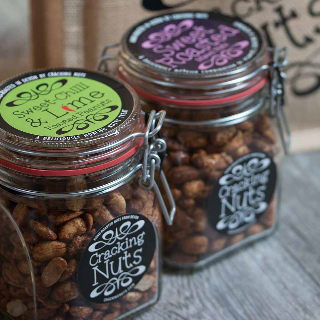 Gift Bag With Two Jars Of Hand Roasted Nuts By Cracking
