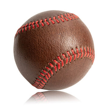 Personalised Vintage Full Cowhide Leather Baseball, 4 of 5
