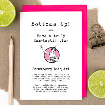 Strawberry Daiquiri Recipe Birthday Card, 2 of 4