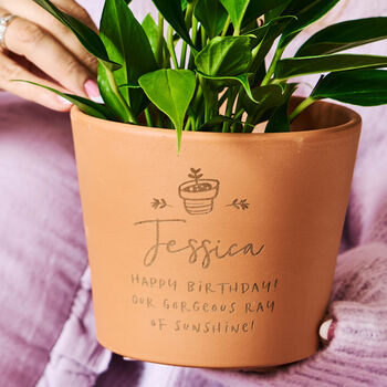 Birthday Gift Terracotta Flower Pot, 2 of 4