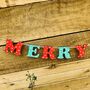Personalised Garland Nordic Xmas Wooden Letter Bunting, thumbnail 1 of 4