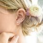Personalised Leaf Climber Crystal Earrings, thumbnail 5 of 11