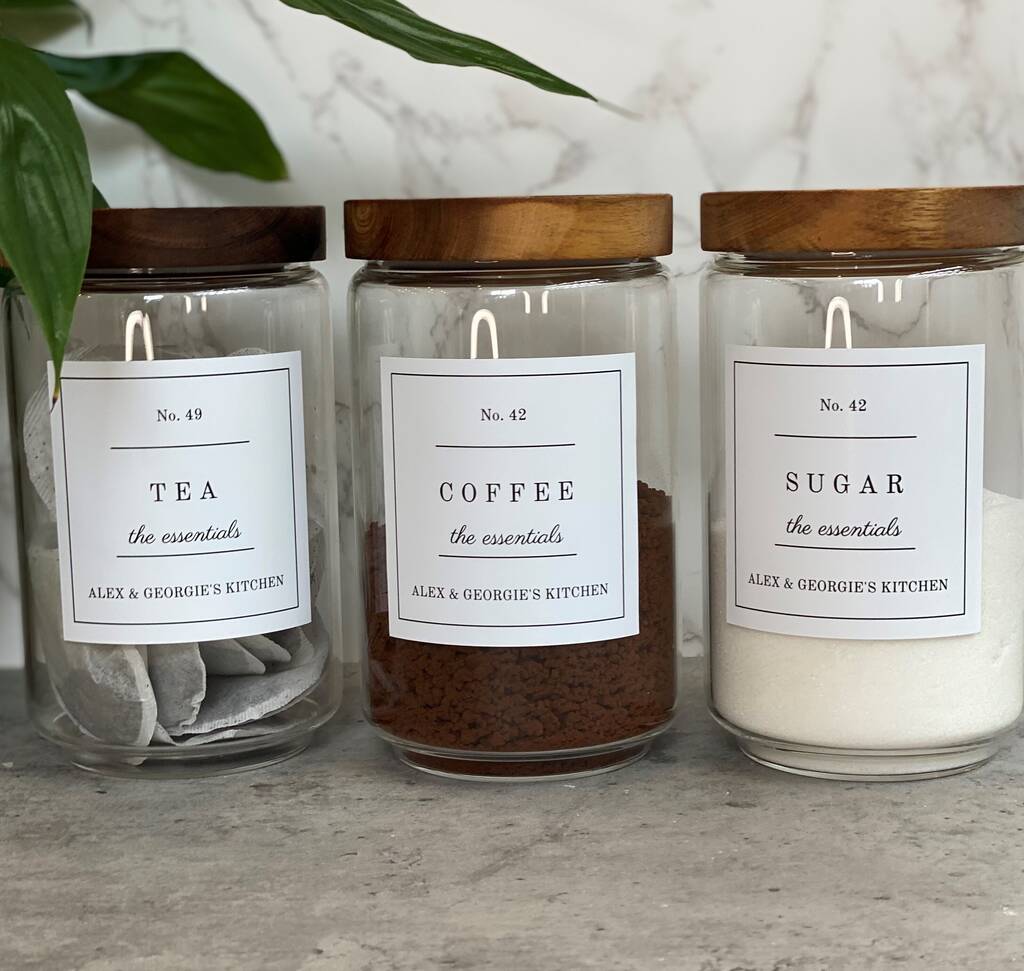 Personalised Tea Coffee Sugar Jars Medium Luxe By Little Home Designs