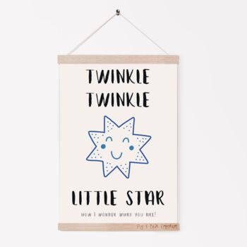 'Twinkle Twinkle Little Star' Nursery Rhyme Print, 5 of 5