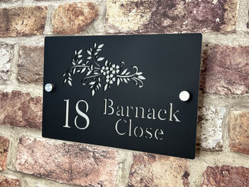 Personalised Floral Style Design House Sign Acrylic, 5 of 6