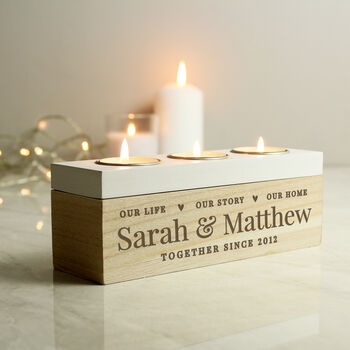 Personalised Our Life Story Tea Light Holder, 2 of 3