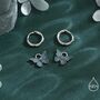 Sterling Silver Blue Butterfly Huggie Hoops, thumbnail 3 of 10