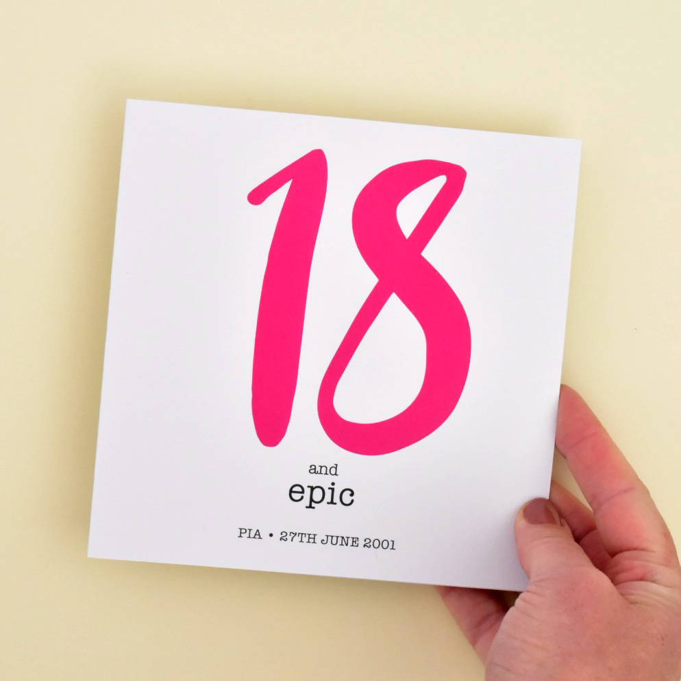 18 And Epic 18th Birthday Card By Mrs L Cards | notonthehighstreet.com