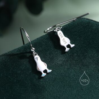 Sterling Silver Blue Footed Boobie Drop Hook Earrings, 2 of 10