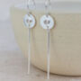 Sterling Silver Birthstone Stick Earrings, thumbnail 7 of 8