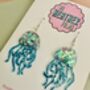 Jellyfish Glitter Resin Earrings / Fun Statement Earrings / Gift For Under The Sea And Ocean Lovers, thumbnail 8 of 12