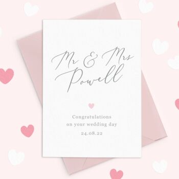 Mr And Mrs Script Wedding Day Card, 3 of 3