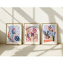 Pastel Botanical Print Set – Soft Hand Painted Leaf And Flower Trio, thumbnail 3 of 12