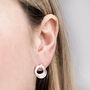 Sterling Silver Layered Hoops Studs, thumbnail 2 of 4