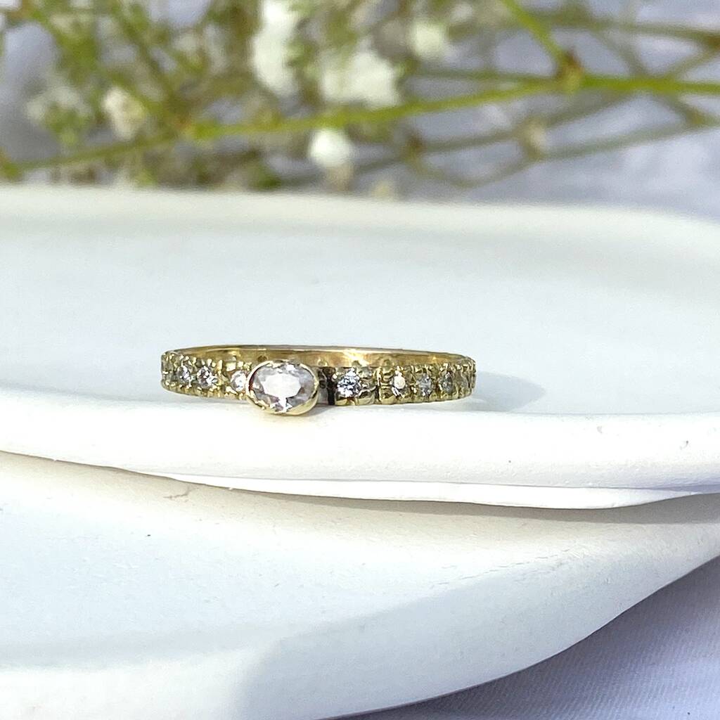 Shining Star Diamond Pave Engagement Ring, 1 of 5