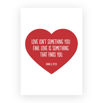 Personalised Love Heart Quote Or Lyric Print, 4 of 7