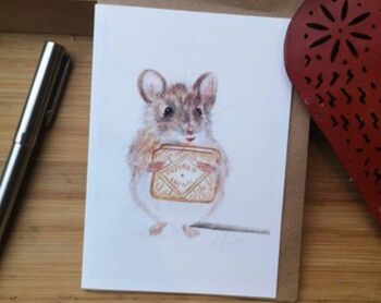 Cute Mice Design Pack Of Five Blank Notecards, 4 of 5