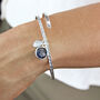 Birthstone And Initial Sterling Silver Wrap Bangle, thumbnail 1 of 8