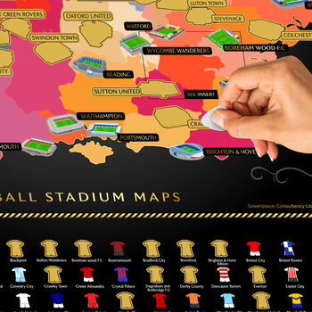 English Football Stadiums Scratch Off Map, 6 of 10