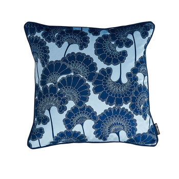 Baby Blue Velvet Patterned Cushion, 3 of 8