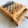 Personalised Olive Wood Full Chess Board Set, thumbnail 3 of 7