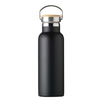 Recycled Stainless Steel 500ml Bamboo Lid Water Bottle, 8 of 12