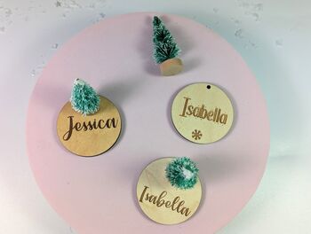 Personalised Table Name Plaques Settings Christmas Tree, 3 of 11