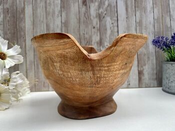 21cm Hand Carved Teak Root Star Bowl Wood Serving Dish, 6 of 12