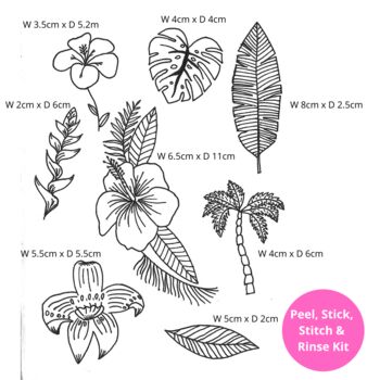 Tropical Stick And Sew Embroidery Stickers/Patches, 6 of 6