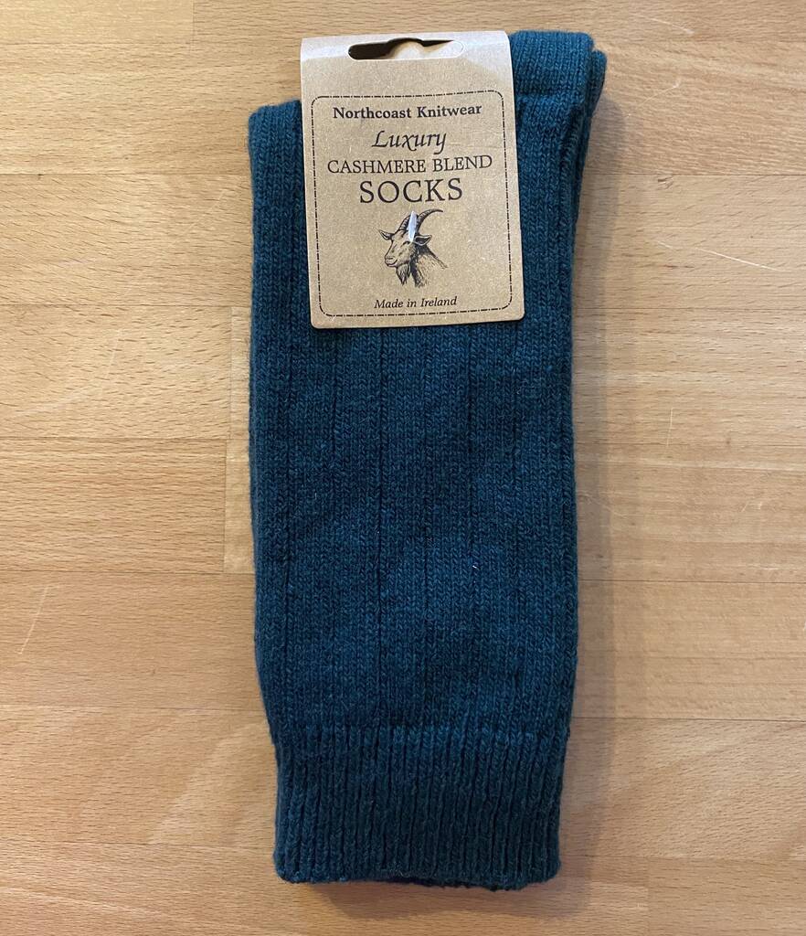 Mens Cashmere Blend Socks Forest Green By Heliotique