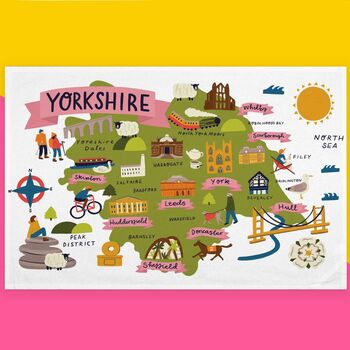 Yorkshire Map Tea Towel, 8 of 10