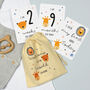 Personalised Zoo Milestone Cards In Drawstring Bag, thumbnail 1 of 7