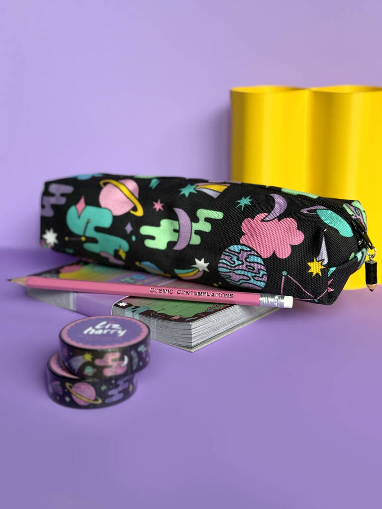 Celestial Space Illustrated Cotton Pencil Case, 1 of 12