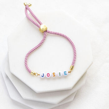 Pink Custom Name Friendship Bracelet, 2 of 4