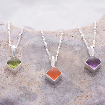 Crystal April Birthstone Necklace Sterling Silver, 5 of 7