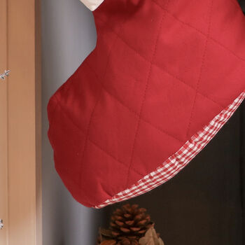 Quilted Red Christmas Stocking, 5 of 5
