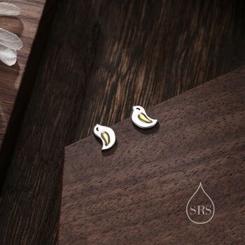 Sterling Silver Little Wren Bird Stud Earrings, 4 of 12