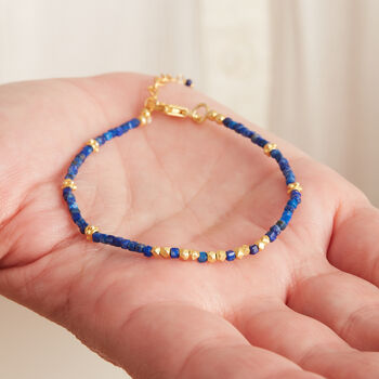 Blue Lapis Lazuli Beaded Bracelet, 4 of 11