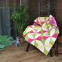 Large Quilted Blanket,Vibrant Pinks,Yellow And Green, thumbnail 3 of 5
