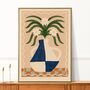 ‘Santorini Fiori’, Boho Floral Vase Art Print, thumbnail 1 of 7