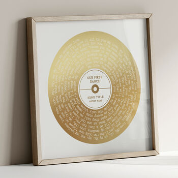 Personalised Song Lyrics Print, Metallic Gold, 3 of 8