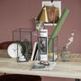 Set Of Three Black Iron And Glass Pillar Lanterns, thumbnail 1 of 3