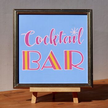Cocktail Bar Interior Wall Art Typography Sign, 3 of 4