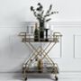 Golden Drinks Trolley With Black Glass, thumbnail 1 of 2
