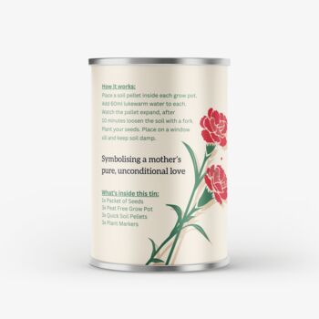 Mother's Day Grow Your Own Carnation Personalised Tin, 3 of 4