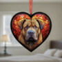 Shar Pei Stained Glass Effect Heart Suncatcher, thumbnail 5 of 5