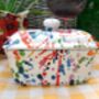 Lidded Butterdish In Paint Splashes Design, thumbnail 5 of 6
